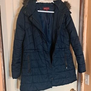 ⚡️2 For $15⚡️Merona Dark Blue Quilted Coat  size xxl ( fits like a Large)